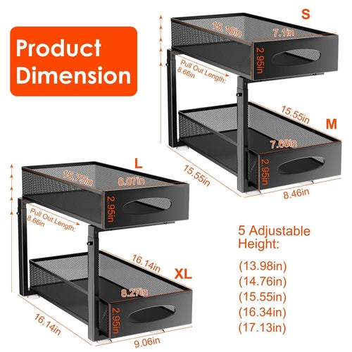 Tidy Habit™ 2-Tier Slide-Out Cabinet Organizer (2-Pack)