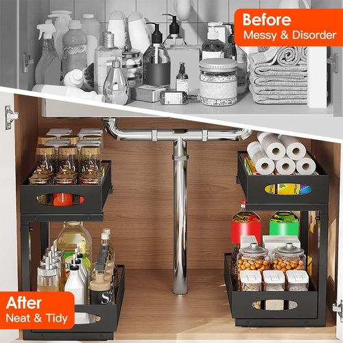 Tidy Habit™ 2-Tier Slide-Out Cabinet Organizer (2-Pack)
