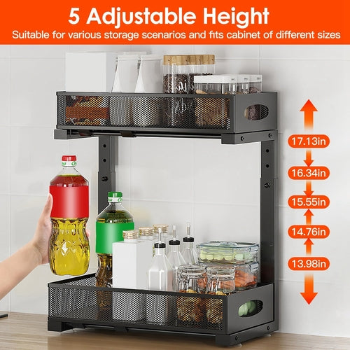 Tidy Habit™ 2-Tier Slide-Out Cabinet Organizer (2-Pack)